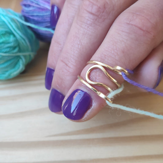 Yarn Ring in Gold - Double Hook