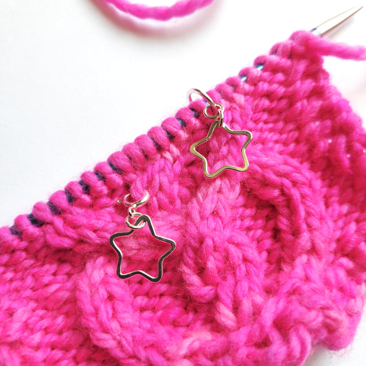 Shining Star Silver Stitch Markers
