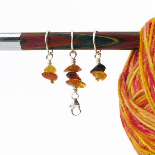 Knitting Stitch Markers - Amber