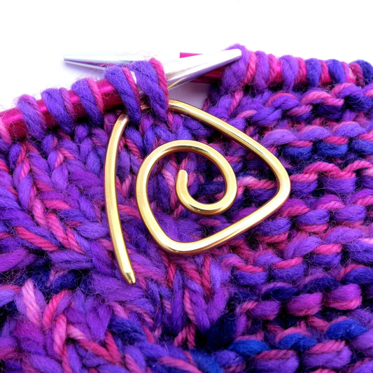 Brass Spiral Cable Needle / Shawl Pin