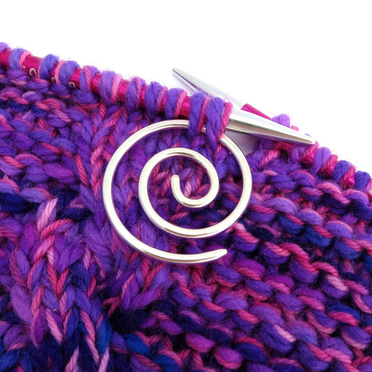 Silver Spiral Cable Needle / Shawl Pin