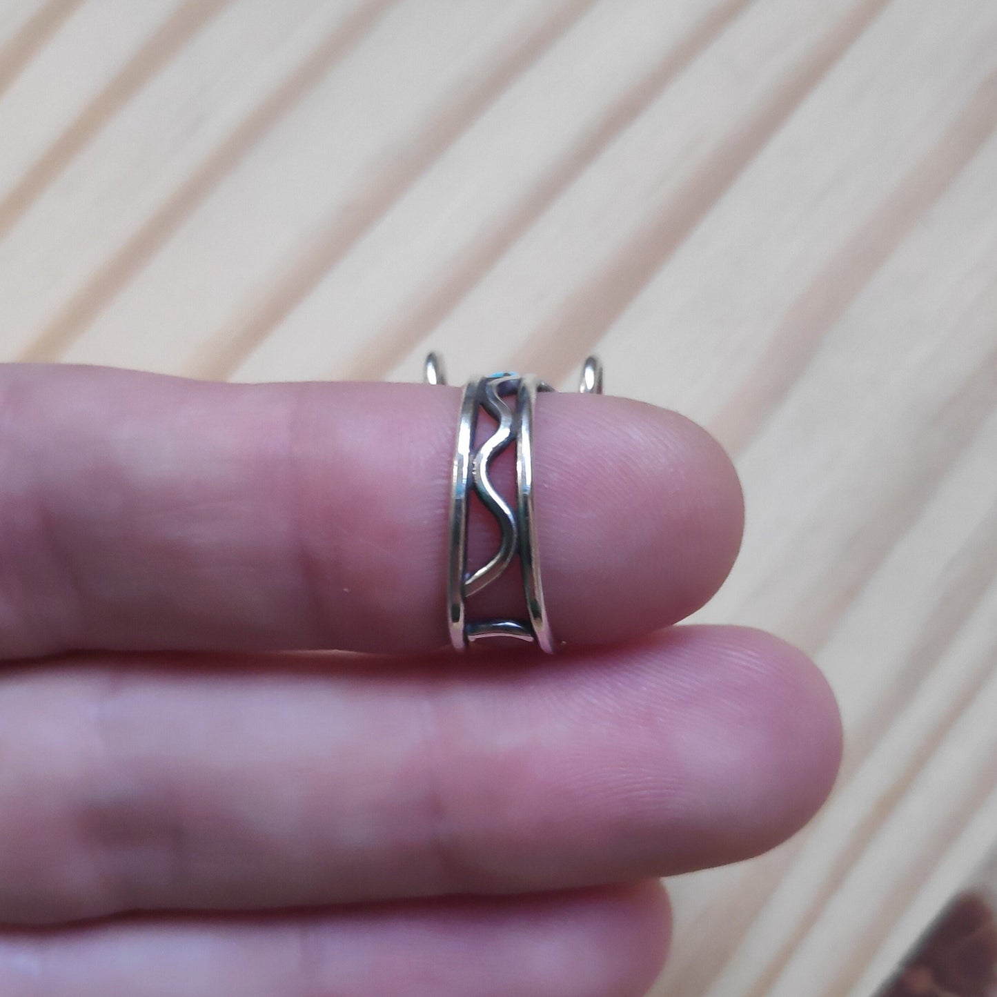 Garnring aus Silber in Türkis