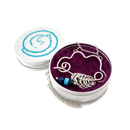 Silver Raindrops Stitch Marker Necklace