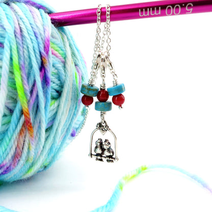 Marqueur de maille pour tricot / crochet en collier - Lovebirds