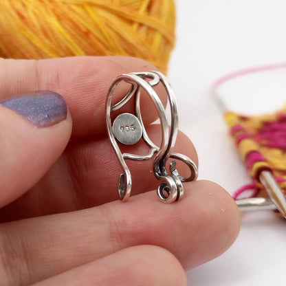 Three Hook Gemstone Yarn Ring - Choose your stone