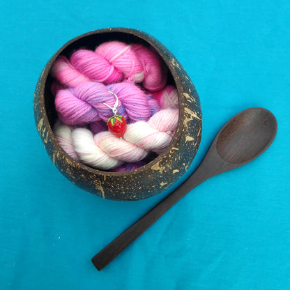 Set de regalo de cuenco para lana - Helado de frambuesa a rayas