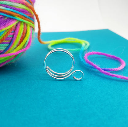 Yarn Ring in Silver - "Spirally"