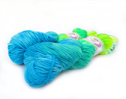 Hand Dyed DK Yarn "Bright Morning Dew" - Superwash Merino