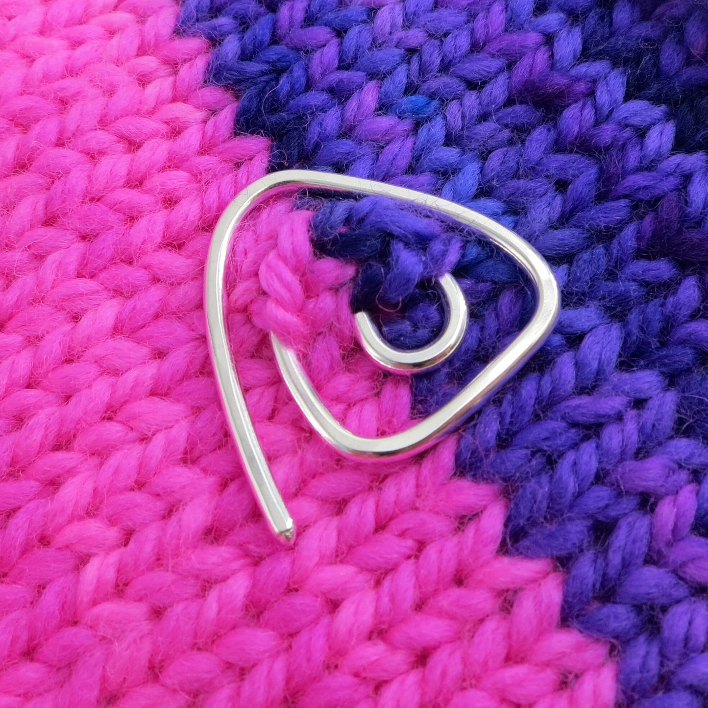 Silver Triangle Cable Needle / Shawl Pin